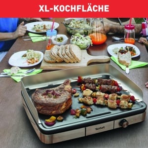 Grill electric Tefal Maxi Plancha CB690D, 2300W, capacitate 10 persoane, negrusilver - Img 4