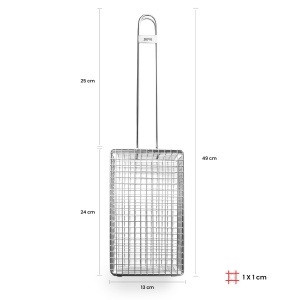 Grill pentru Muschii si Legume IBILI, 24 x 13 x 8 cm, 18 Otel Inoxidabil, Verde - Img 2