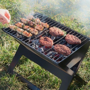 Grill portabil InnovaGoods Foldyq, din otel, compact, pliabil, pentru 2-4 persoane - Img 7