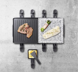 Grill Raclette Bestron ARG1200CO, 1400W, pentru 8 persoane, cu piatra naturala, culoare cupru - Img 4