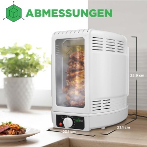Grill vertical NutriChef 700W Mini-Backofen Rotisserie Alb Compact si Usor de Curatat - Img 6