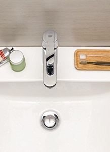 GROHE Get - Baterie lavoar monocomanda (cu economie de apa, versiune de inaltime medie, limita de cantitate variabila), crom, 23454000 - Img 2