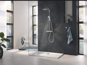 GROHE Rainshower SmartActive 130 cap de dus dus de mana cu 3 tipuri de pulverizare sistem anticalcar conexiune universala potrivita pentru furtunuri d - Img 2
