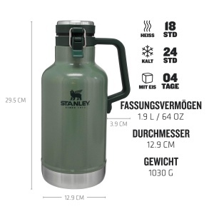 Growler Stanley 1913, 1.9 Litri, Inox, Verde Hammertone - Img 3