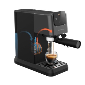 GRUNDIG KSM 4330 Portafiltru cu duza de spumare a laptelui, espressor, pentru cafea macinata, rezervor de apa detasabil, afisaj tactil, putere 1626 W, functie de memorie, negru - Img 4
