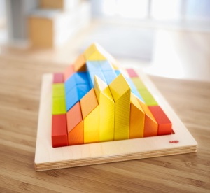HABA 304854-Joc de placi 3D Pietre creative asezare creativa constructie si joaca cu culori colorate ale curcubeului jucarii din lemn pentru varste de - Img 9