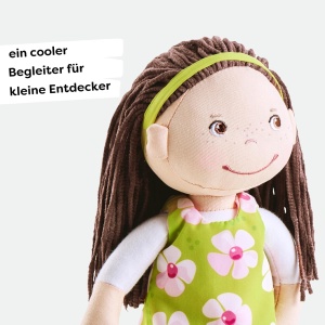 HABA Cuddly Doll Coco - Papusa moale de carpa 30 cm ideala pentru fete si baieti lavabila si usor de pus si de scos de la 15 ani - 1303666001 - Img 5