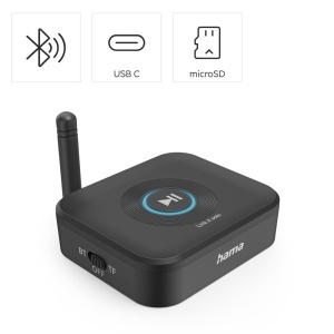 Hama Bluetooth Adapter Linkit Solo Negru Bluetooth 53 microSD Slot USB-C - Img 2