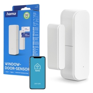 Hama Fensterkontakt Zigbee Senzor Smart pentru Usi si Ferestre Compatibil Alexa Google Assistant Siri Alb