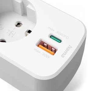 Hama Multiple Plug USB 30W Alb 1x USB-C PD 1x USB-A Protectie Supraincarcare - Img 5