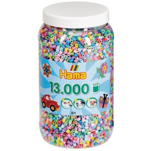 Hama Perlen 211-50 Set 13000 Bastelperlen Pastel Midi 5 mm