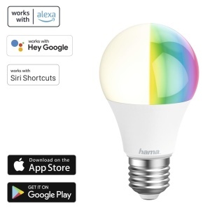 Hama Wi-Fi LED Lamp E27 Set de 3 Lampa Smart Home 85W Bec reglabil RGBW multicolor lampa LED WiFi cu control vocal si aplicatie compatibil cu Alexa Go - Img 4