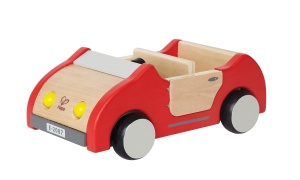 Hape Masina de Familie din Lemn Rosu pentru Papusi Usor de Integrat in Seturi de Casute