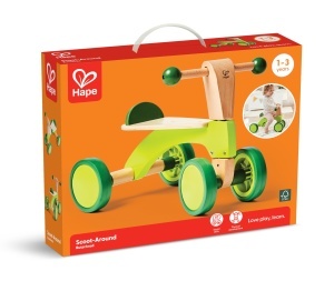 Hape Rutschrad pentru copii lemn cu roti din cauciuc si spatar stabil - Img 11