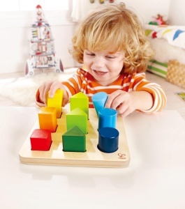 Hape Sorter Culori si Forme Jucarie Educativa din Lemn 9 Piese 18 luni - Img 3