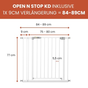 Hauck Open N Stop KD Alb 9 cm Extensie Protectie pentru Usi si Scari fara Gauri - Img 2