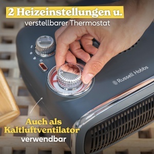 Heater electric Russell Hobbs RHRETHFH1001G, 1800 W, gri, cu termostat ajustabil - Img 5