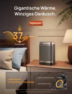 Heizlufter Dreo 1500W, PTC, Compact, Oscilant, Timer 12 ore - Img 4