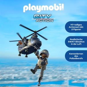 Helicopter de Salvare PLAYMOBIL 71149 cu Lumini si Sunete, 117 Piese - Img 3