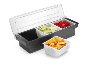 Hendi Suport Ingrediente Negru ABS cu Capac Transparent si 3 Recipienti Detasabili - Img 7