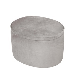 Hocker pentru copii Roba Lil Sofa, oval, cu spatiu de depozitare, gri, 27 cm - Img 1