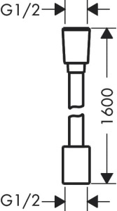 Hose de dus hansgrohe Designflex 1,60 m, cu protectie impotriva rasucirii, crom - Img 6
