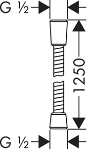 Hose de dus hansgrohe Metaflex 1,25m, Crom, Design spiral - Img 2