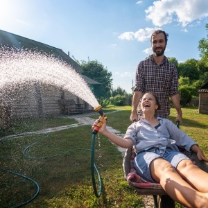 Hose de gradina Relaxdays 70 m, 12 Zoll, plastic, verde inchis - Img 5