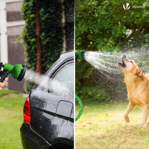 Hose flexibil VOUNOT 30 m, 10 functii de pulverizare, 12 si 34 inch, verde - Img 7