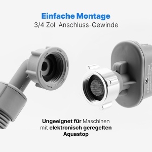 Hose pentru spalator si masina de spalat Bomann Aquastop, 2m, 34 inch, cu sistem de oprire a apei - Img 4