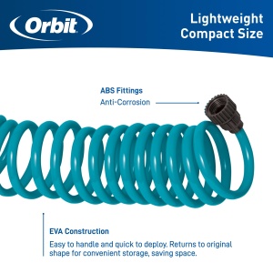 Hose Spiralizat Orbit 26381, 7,6 m, Albastru, Duza cu 8 Tipuri de Jet - Img 4