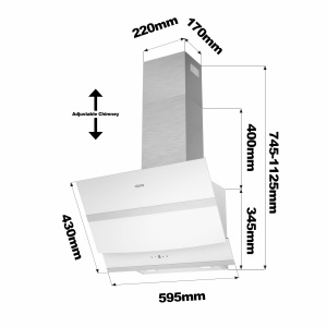 Hota CIARRA CBCW6736N 60cm 650m3h TouchControl LED Dimmabil - Img 3