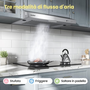 Hota de bucatarie COMFEE SLIF17SS-60, 60 cm, 180 mh, Argintie - Img 2