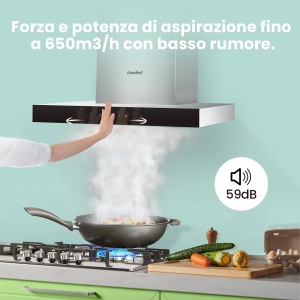 Hota de bucatarie COMFEE TSHM77SS-60, 60 cm, 650 mh, inox - Img 4