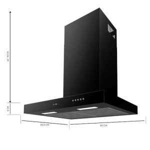 Hota decorativa Cecotec Bolero Flux TM 606500, 60 cm, 165 W, 650 mh, Negru - Img 2