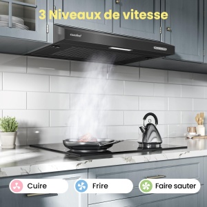 Hota incorporabila COMFEE SLIF17B-60, 60 cm, 200 m3h, 3 trepte, LED, Negru - Img 2