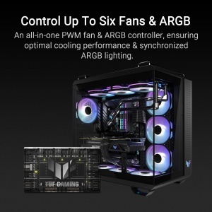 Hub de ventilatoare ASUS TUF Gaming ARGB PWM, 6 porturi, montare magnetica - Img 2