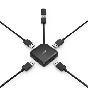 Hub USB Hama 4-Port 3.2 Gen1, 4 in 1, Negru, 5 Gbits - Img 5