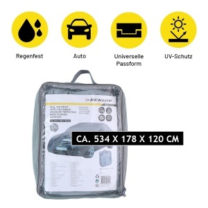 Husa Auto Dunlop XL - Protectie Universala - 534 x 178 x 120 cm - Waterproof - Gri - Img 2