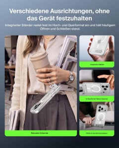 Husa de telefon Belkin Clear pentru iPhone 18 Pro 17 Pro cu suport integrat, rezistenta la socuri - Img 4
