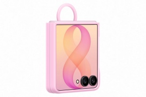 Husa din silicon pentru Samsung Galaxy Z Flip8, roz, cu suport si magnet - Img 3