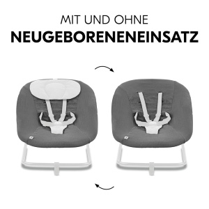 Husa pentru scaunul de masa hauck Highchair Bouncer Eco, 100 bumbac, gri inchis - Img 7