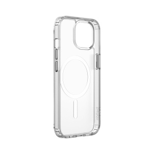 Husa pentru telefon Belkin SheerForce pentru iPhone 15 Pro, transparenta, antimikrobiala, compatibila cu MagSafe