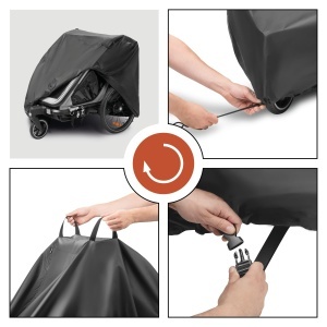 Husa protectie pentru bicicleta Hauck Faltgarage - Neagra, compatibila cu modele diverse - Img 5