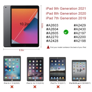 Husa protectie pentru iPad 10.2 TOPESCT, silicon, albastra, cu maner si suport - Img 2