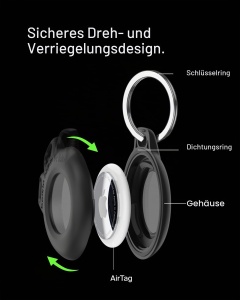 Husa protectoare impermeabila Belkin pentru Apple AirTag, neagra, 4 bucati - Img 3