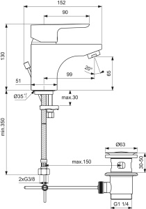 Ideal Standard B0700AA Robinet de lavoar Ceraplan III - Img 4