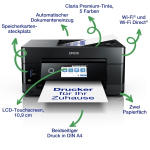 Imprimanta multifunctionala cu jet de cerneala fara fir Epson Expression Premium XP-7100 A4 - Img 2