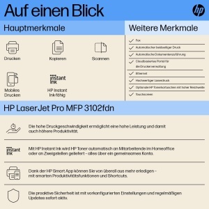 Imprimanta multifunctionala HP LaserJet Pro MFP 3102fdn Duplex automat Viteza mare Securitate avansata - Img 2
