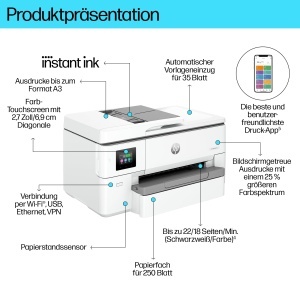 Imprimanta multifunctionala HP OfficeJet Pro 9720e, A3, WiFi, 22 paginiminut - Img 5